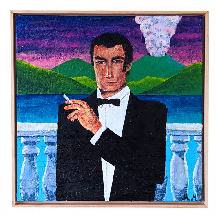 Mickey Mason - Timothy Dalton Smoking on the Balcony SOLD