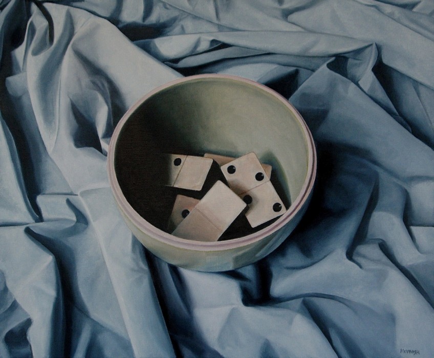 Still Life With Dominoes and Green Bowl