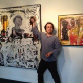 Carlos excited after hanging his exhibition 2012.