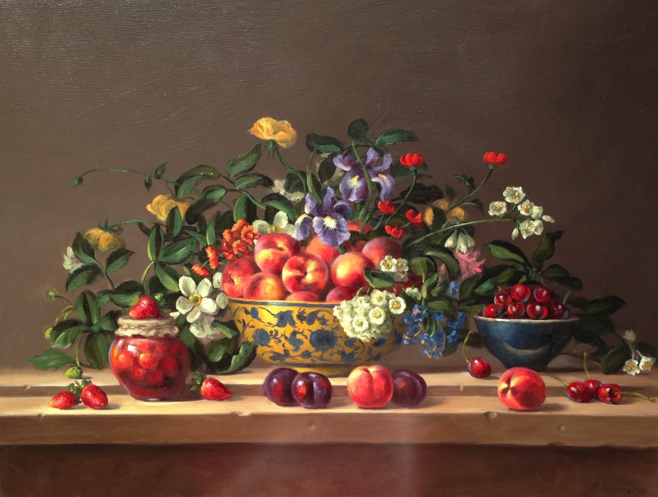 Still Life With Fruit & Flowers 2014