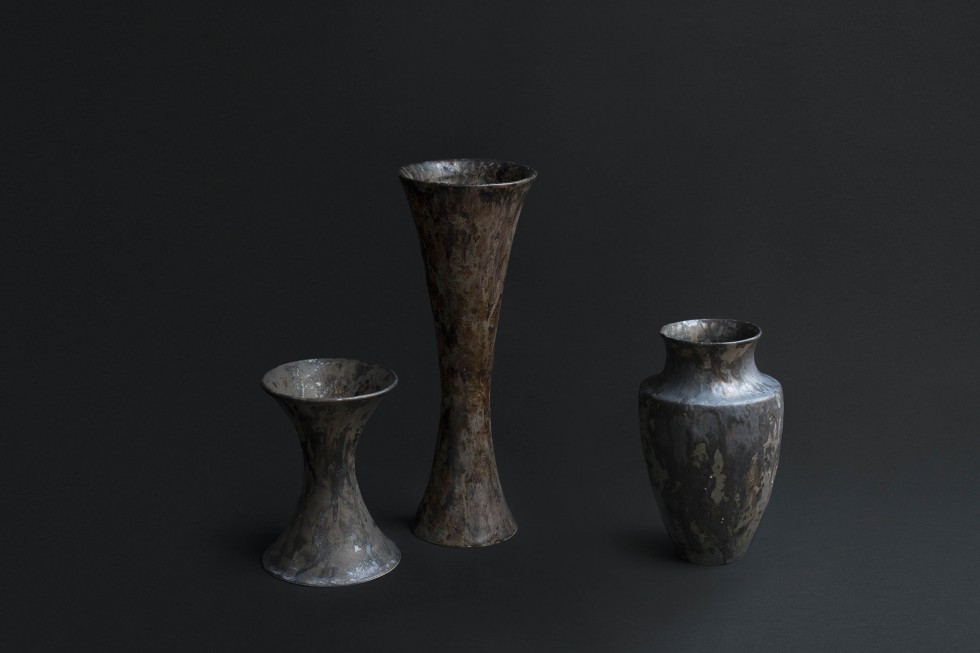 Medium Hourglass 2018, Trumpet Vase 2018 & Small Oxide Urn 2018