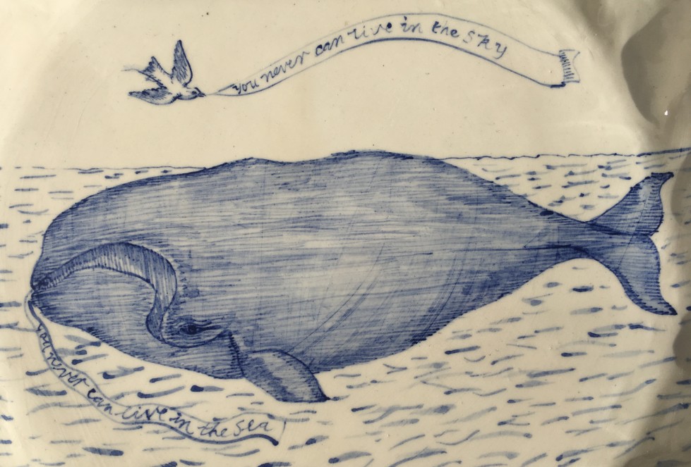 Detail of Large Whale & Bird Plate
